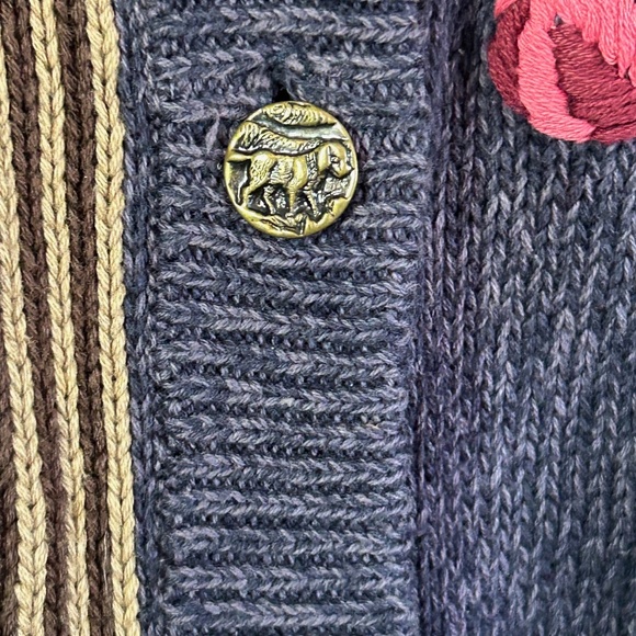 Vintage Northern Reflections Cotton dog motif cardigan sweater, Size M. - Picture 8 of 15